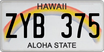 HI license plate ZYB375
