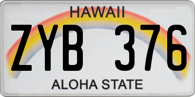 HI license plate ZYB376