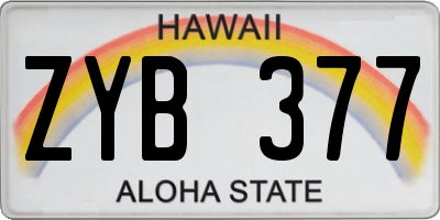 HI license plate ZYB377