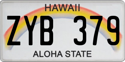 HI license plate ZYB379