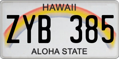 HI license plate ZYB385