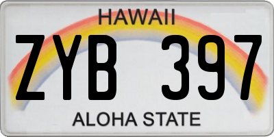 HI license plate ZYB397