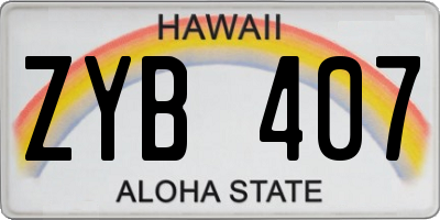 HI license plate ZYB407
