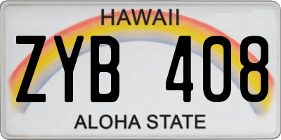 HI license plate ZYB408