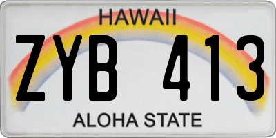 HI license plate ZYB413