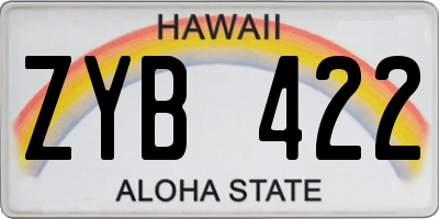 HI license plate ZYB422