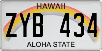 HI license plate ZYB434