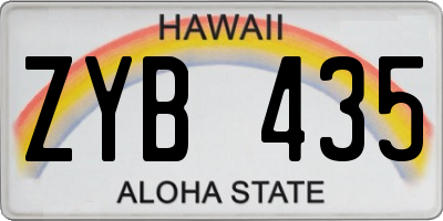 HI license plate ZYB435