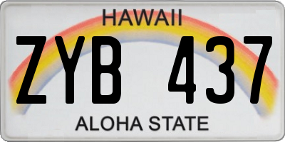 HI license plate ZYB437