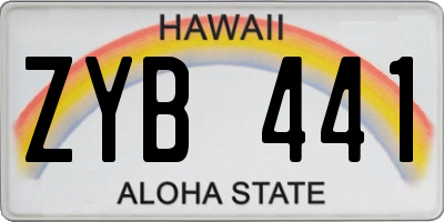 HI license plate ZYB441