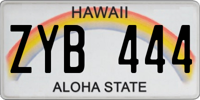 HI license plate ZYB444