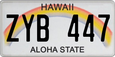 HI license plate ZYB447