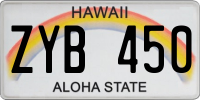 HI license plate ZYB450