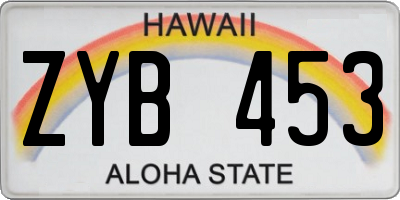 HI license plate ZYB453