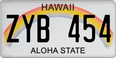 HI license plate ZYB454
