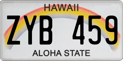 HI license plate ZYB459