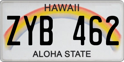 HI license plate ZYB462