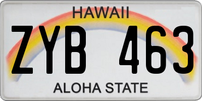 HI license plate ZYB463