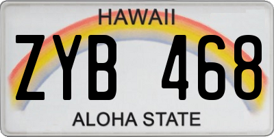 HI license plate ZYB468