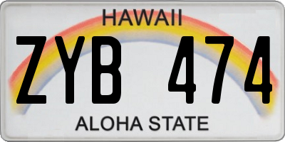 HI license plate ZYB474