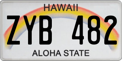 HI license plate ZYB482