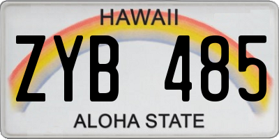 HI license plate ZYB485