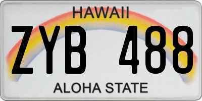 HI license plate ZYB488