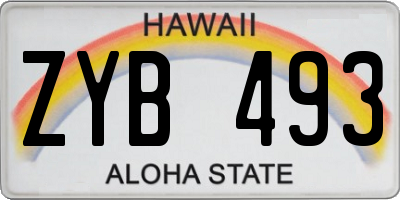 HI license plate ZYB493