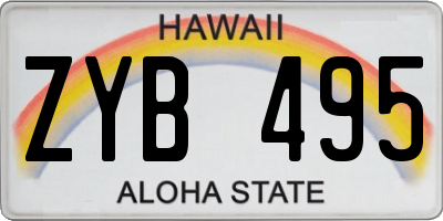 HI license plate ZYB495