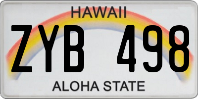 HI license plate ZYB498