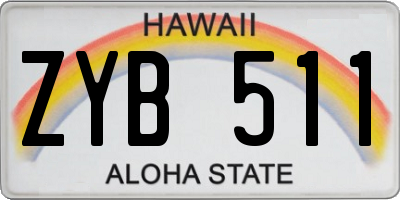 HI license plate ZYB511