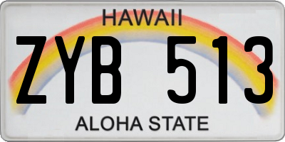 HI license plate ZYB513