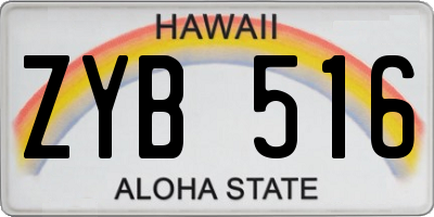 HI license plate ZYB516