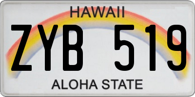 HI license plate ZYB519