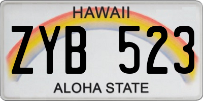 HI license plate ZYB523
