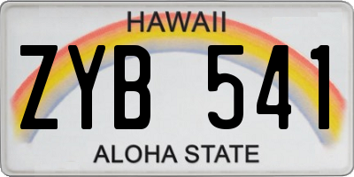 HI license plate ZYB541