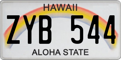 HI license plate ZYB544