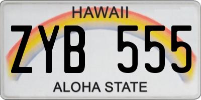 HI license plate ZYB555