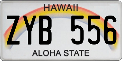 HI license plate ZYB556