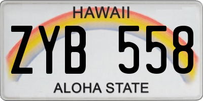 HI license plate ZYB558
