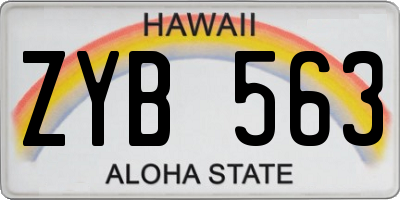 HI license plate ZYB563