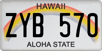 HI license plate ZYB570