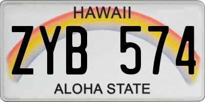 HI license plate ZYB574