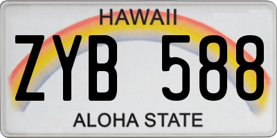 HI license plate ZYB588