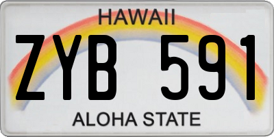 HI license plate ZYB591