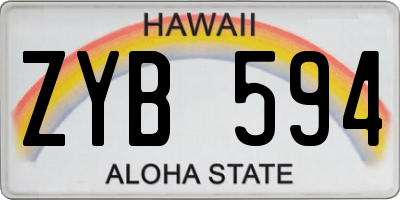 HI license plate ZYB594
