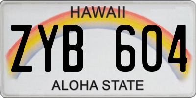 HI license plate ZYB604