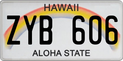 HI license plate ZYB606
