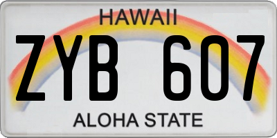 HI license plate ZYB607