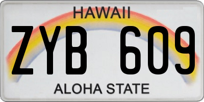 HI license plate ZYB609